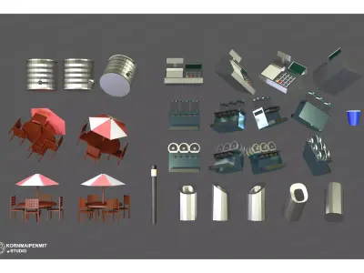 drinks stall 3D model