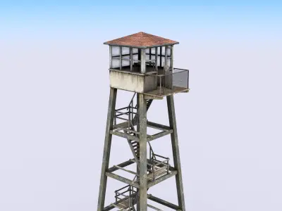 Tall Guard Tower Low-poly 3D model