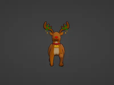 CUTE CHRISTMAS REINDEER Low-poly 3D model