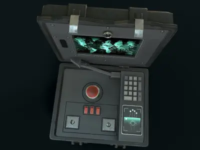 Nuclear Bomb Suitcase Low-poly 3D model