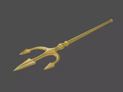 Trident golden spear 3D model