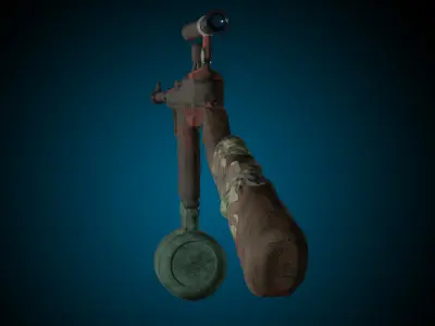 Stylized automatic pistol Free low-poly 3D model