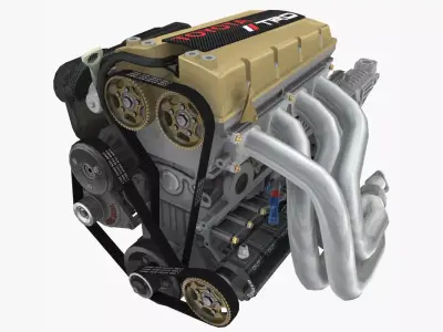 Toyota TRD 4AGE Formula Atlantic engine Low-poly 3D model