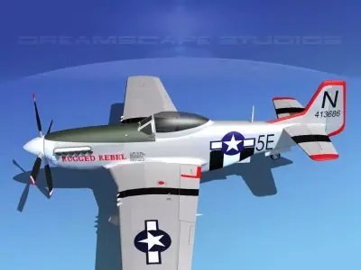 P-51D Mustang Rugged Rebel 3D model