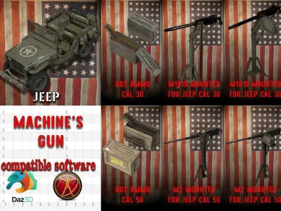 jeep willys MB 1944 hd txt Free 3D model