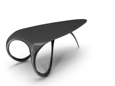 Carbon Fiber Jet Desk Low-poly 3D model