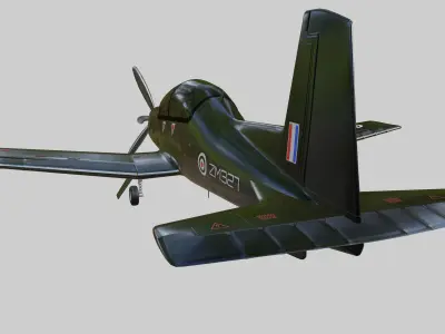 BEECHCRAFT  T-6 C  - TEXAN-II aka TEXAN T1 -  Low-poly 3D model
