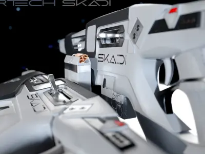 ZerTech SKADI the future rifle gun Low-poly 3D model