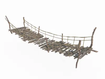 Ancient architecture old suspension bridge 3D model