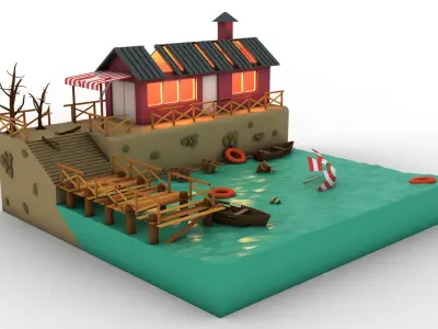 Polygon Zombie Combo Pack Low-poly 3D model