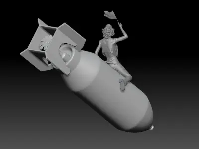 BOMB MILITARY PIN UP 3D print model