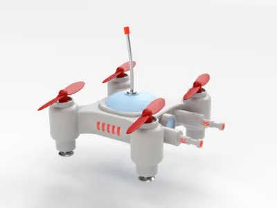 Mini Quadcopter rigged 3d model Low-poly 3D model