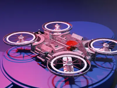 Fighter Drone by Art SSFK Low-poly 3D model