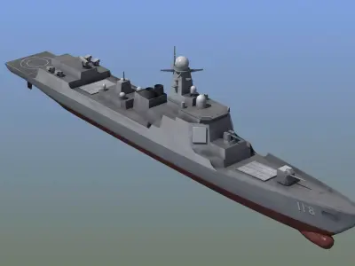 Type052D Destroyer LOD Low-poly 3D model