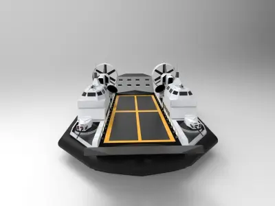 Hovercraft landing ship tank 3D model