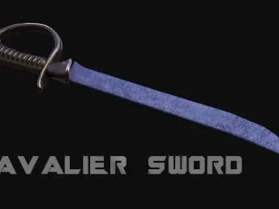 Cavalier Sword Low-poly 3D model