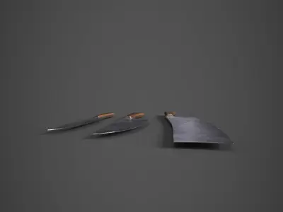Medieval Knives Low-poly 3D model