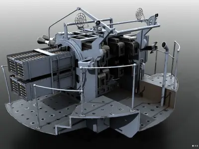 QF 2-pounder Mark VIII Chicago piano Low-poly 3D model