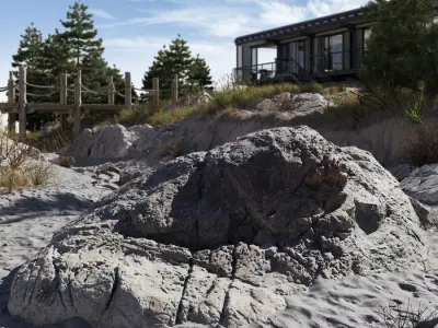  Large Wave Beach Rock Model 