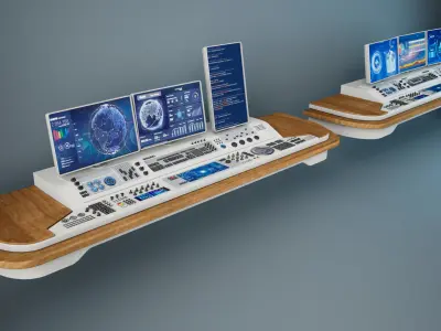 Control System Low-poly 3D model