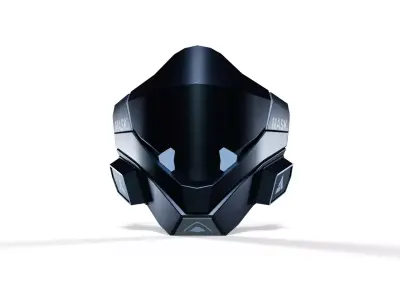 Futuristic Sci-Fi Face Mask Low-poly 3D model