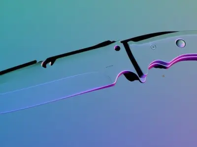 Hunt Knife Low-poly 3D model