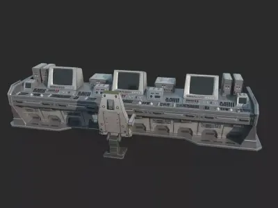 Computer Console of the Early Starry Future Sci-Fi Era 3D model
