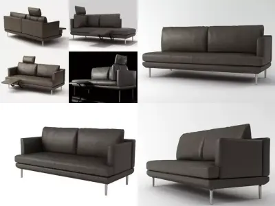 L 1191 set of leather sofas and chairs Free 3D model