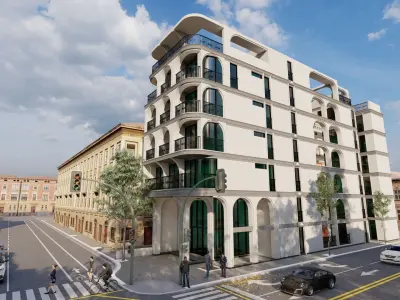 Classic stone facade-Building Classic Facade Element  3D model