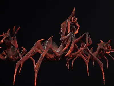 Hell arachnid low-poly game engine ready 3D model Low-poly 3D model