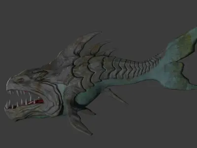 Fish monster  PBR Low-poly 3D model