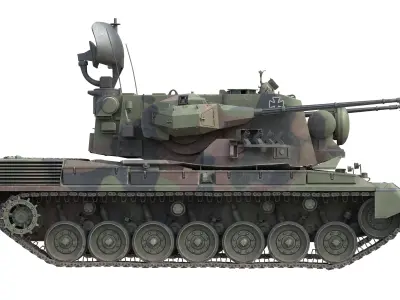 Flakpanzer Gepard 1A2 Anti Aircraft Low-poly 3D model
