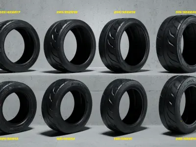 TOYO PROXES R888R Full Package Low-poly 3D model