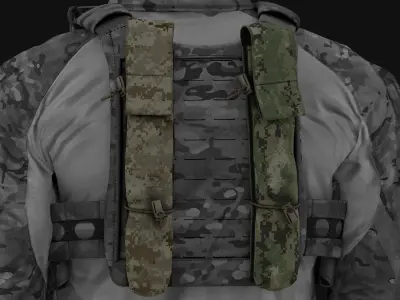 Eagle Breaching Strip Pouch AOR1 And AOR2 Low-poly 3D model