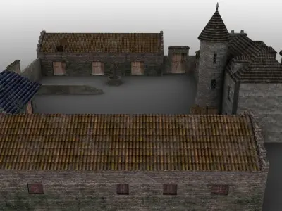 French Manor Low-poly 3D model