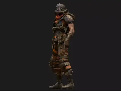 Hazard-Environment Bandit Low-poly 3D model