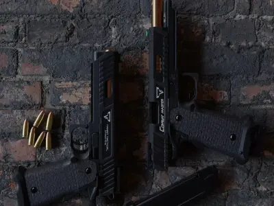 STI 2011 Combat Master Taran Tactical John Wick pistol Low-poly 3D model