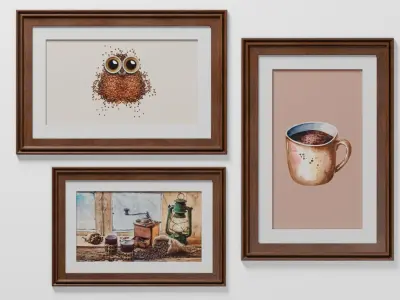 Cafe Wall Pictures Free 3D model