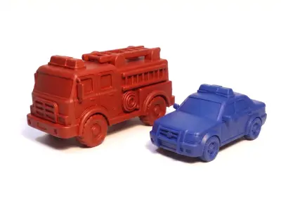 Toy Fire Truck and Police Car 3D print model