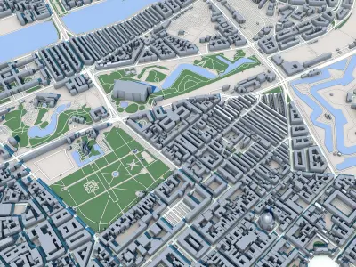 Part Of Copenhagen City Denmark 3D model