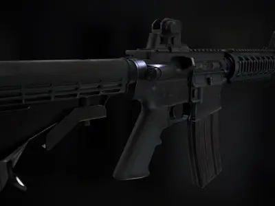M4A1 RIS high detail Low-poly 3D model