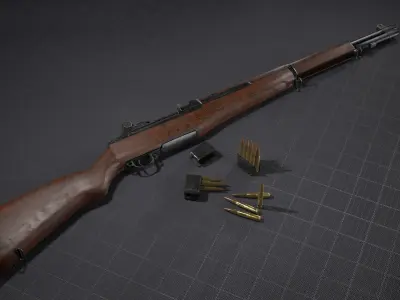 PBR - M1 Garand Low-poly 3D model