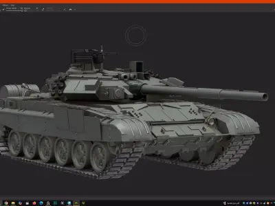 Tank T-90 Low-poly 3D model purchase