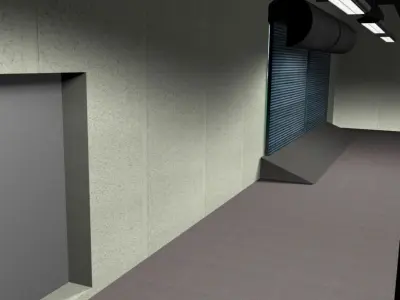 Empty Store Front Low-poly 3D model