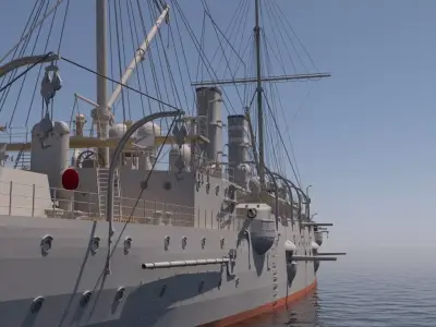 HMS Hawke 3D model