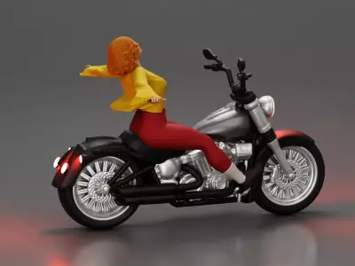 Boldly Riding Through the Air with a Powerful Motorbike Stance 3D print model