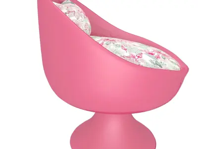chair with floral pattern Free 3D model
