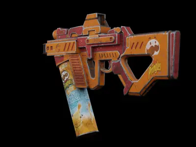 Pringles Gun Low-poly 3D model