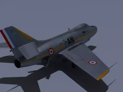 Dassault Mystere IV Low-poly 3D model
