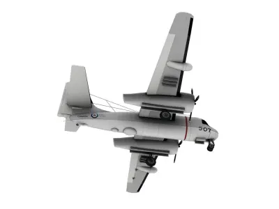 Lowpoly S-2 Tracker Airplane 3D Model Low-poly 3D model